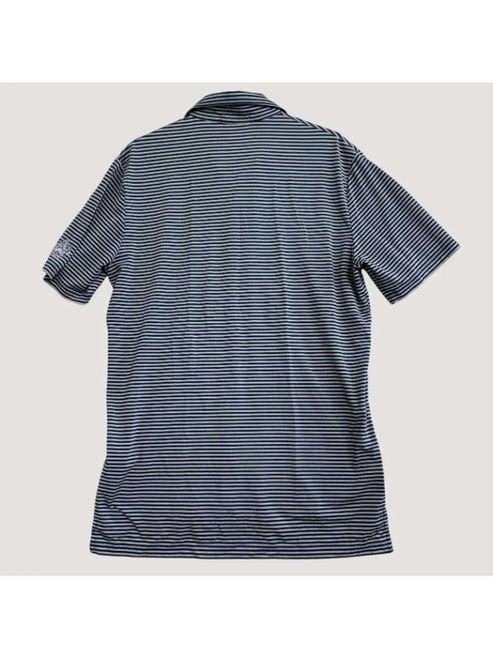 RLX Ralph Lauren Men's M Blue Striped Polo Shirt Wicking Performance P0472